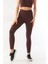 Kahverengi Yüksek Bel Toparlayıcı Fitilli Spor Tayt ve Crop Takım 5