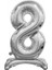 Ayakta Durabilen Gümüş 8 Rakam Folyo Balon 1