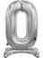 Ayakta Durabilen Gümüş 0 Rakam Folyo Balon 1