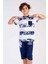 Pamuklu Erkek Çocuk Kısa Kol Kaprili Pijama Takım 1