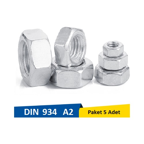 Norm M20 Inox Metrik Somun Paket 5 Adet Fiyatı - Taksit Seçenekleri