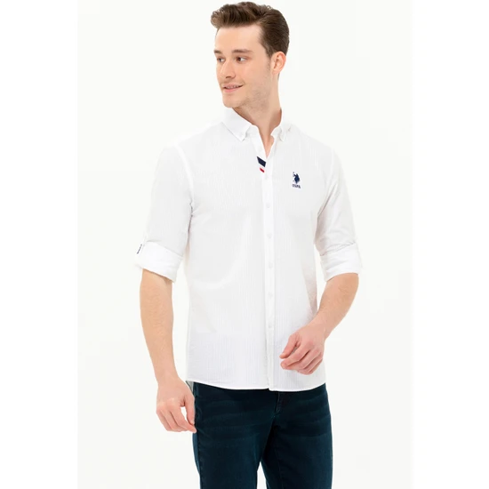 U.S. Polo Assn. Erkek Beyaz Gömlek 50264082-VR013