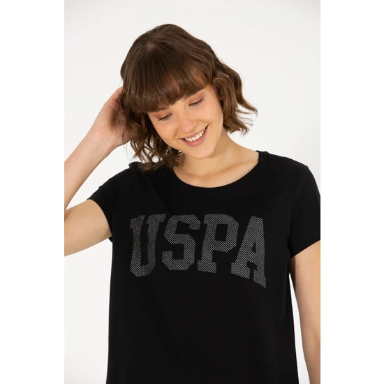 U.S. Polo Assn. Kadın Siyah Basic Tişört 50262670-VR046