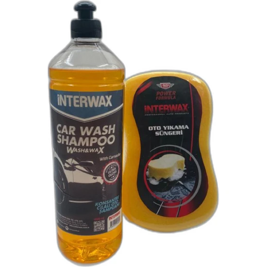 Interwax Cilalı Oto Şampuanı 1 Lt & Interwax Power Formula Oto Yıkama Süngeri