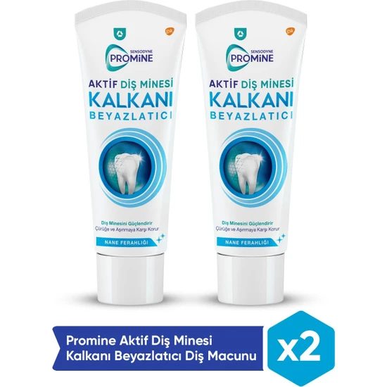 Sensodyne Promine Aktif Diş Minesi Kalkanı Beyazlatıcı Diş Macunu x 2 Adet