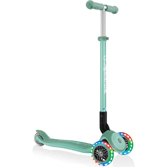 Globber Primo Plus Katlanabilir Işıklı Scooter - Mint Yeşili