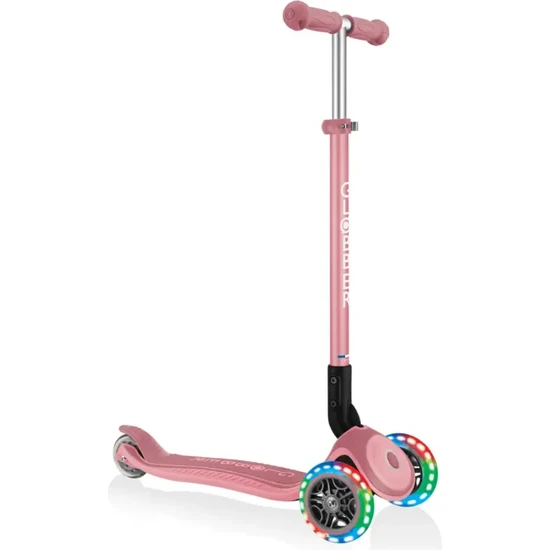 Globber Primo Plus Katlanabilir Işıklı Scooter - Pastel Pembe