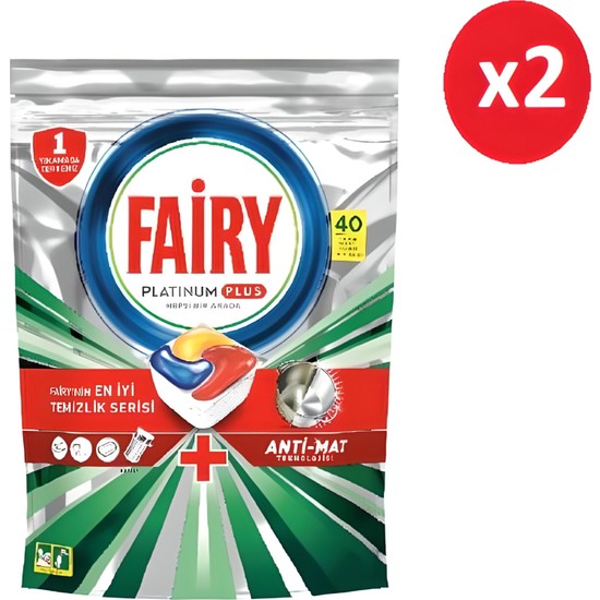 Fairy Platinum Plus Bulaşık Makinesi Deterjanı 40 Tablet X 2 Fiyatı