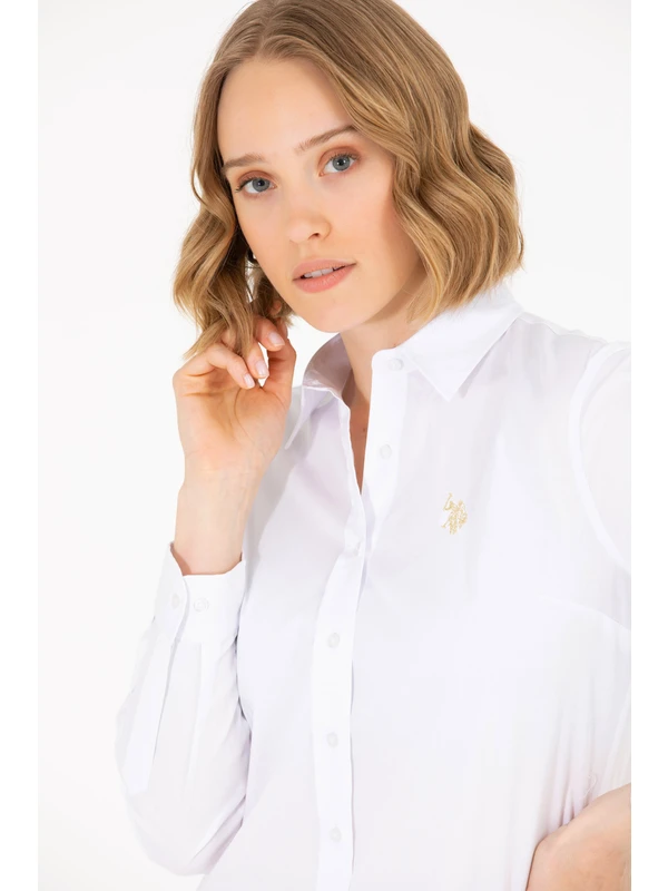 U.S. Polo Assn. Kadın Beyaz Basic Gömlek 50262946-VR013
