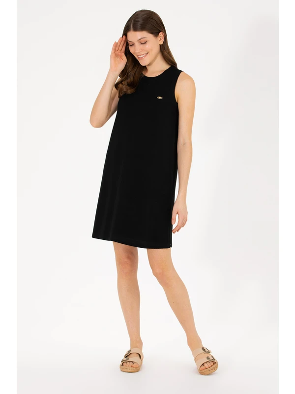 U.S. Polo Assn. Kadın Siyah Örme Elbise 50265711-VR046