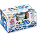 Carioca 6'lı Yıkanabilir Parmak Boyası Seti - Mavi, Yeşil, Siyah, Beyaz, Sarı, Kırmızı (25 ml)