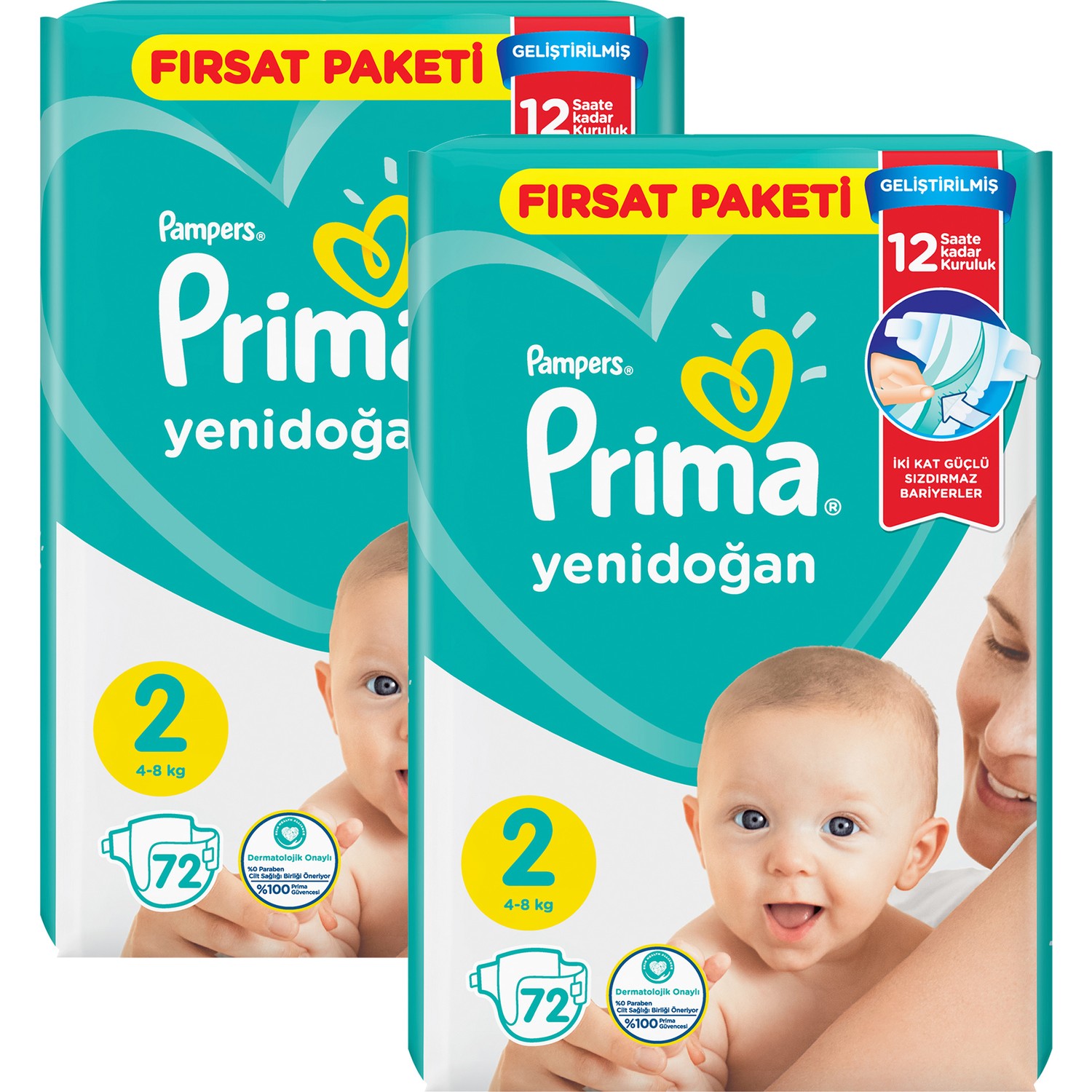 Prima Bebek Bezi Aktif Bebek 2 Beden 144 Adet Aylık Fırsat