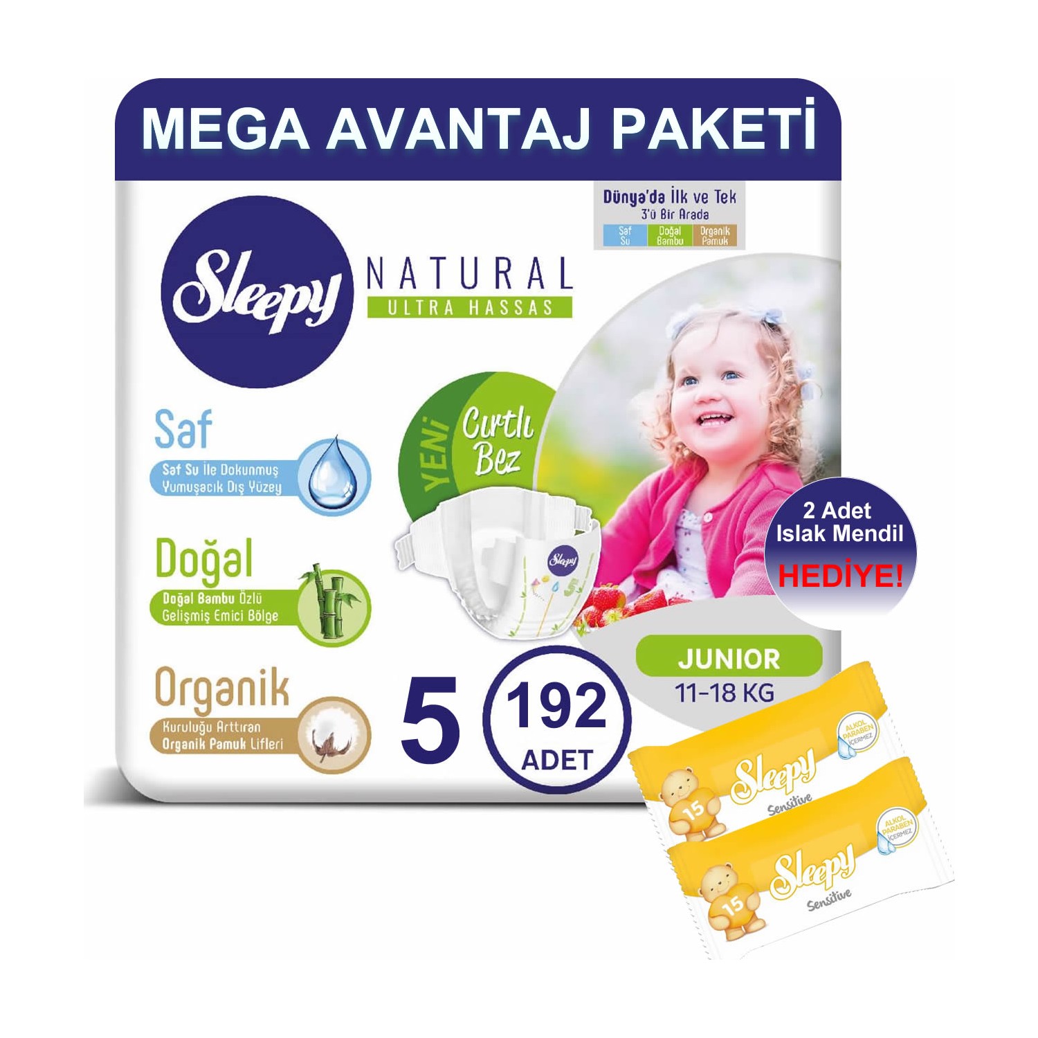 Sleepy Natural Bebek Bezi Mega Avantaj Paketi 5 Numara Fiyatı