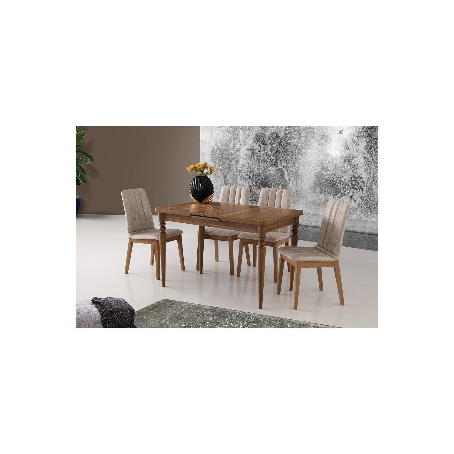 Selvi İnci Sabit Ahşap Yemek Masası 4�lü Sandalye Fiyatı Selvi İnci Sabit Ahşap Yemek Masası 4�lü Sandalye Fiyatı