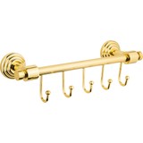 Saray Banyo Pirinç 5'li Askılık Plus Altın