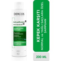Vichy Dercos Kepeğe Karşı Etkili Bakım Şampuanı Normal/Yağlı Saçlar 200 ml