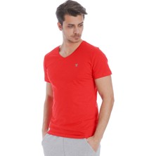 Sportive Flavebasic Erkek Kırmızı Günlük Stil Tişört 710387-KRM