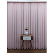 Esse Home Pembe - Armür Dokuma Düz Tül Perde (İpeksi) Çok Dökümlü 100 x 260 Sık Pile 1/3
