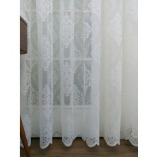 Esse Home Örme Desenli Tül Perde Yüksek Gramajlı 100 x 250 Seyrek Pile 1/2