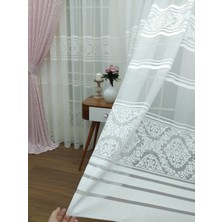 Esse Home Kdk Örme Desenli Tül Perde 100 x 250 Sık Pile 1/3