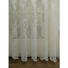 Esse Home Gül Desenli Dantel Tül Perde 100 x 250 Normal Pile 1/2.5