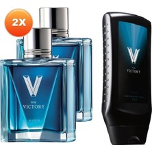 Avon V For Victory Erkek Parfüm Edt 3lü Set