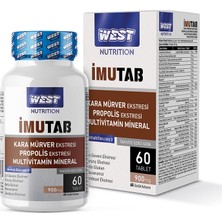 West Nutrition Imutab Kara Mürver (Sambucus) & Propolis Ekstreli Multivitamin Mineral 60 Tablet x 900 Mg