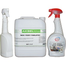 Akbel Inox Yüzey Parlatıcı 5 Lt+Çok Amaçlı Temizlik 750 ml