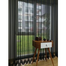 Esse Home Siyah Düz Tül Perde Etek Katlamalı 100 x 250 Normal Pile 1/2.5