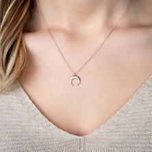 Afrodit Silver Hilal Tasarım Gümüş Kadın Kolye