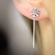 Kar Tanesi Zincirli Küpe