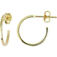 14 Ayar Sarı Altın Halka Küpe