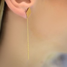 14 Ayar Altın Sallantılı Zincir Küpe