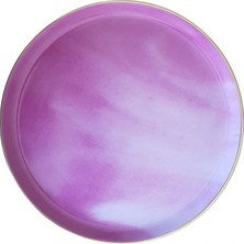 Porland Posh Desen Pembe Düz Tabak 28cm