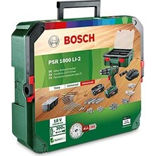 Bosch Psr 1800 Lı-2 Akülü Delme Vidalama Makinesi Yeşil 18 V 2 Akü 241 Pcs