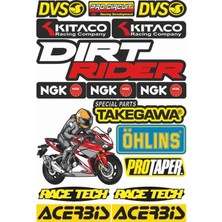 Stickermarket Motosiklet Sponsor Sticker Seti (G)