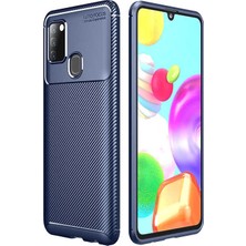 CoverZone Samsung Galaxy A21S Kılıf Karbon Delüx Tpu Silikon Dlx Lacivert