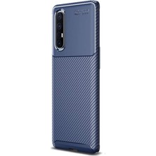 Case Street Oppo Reno 3 Pro Kılıf Negro Karbon Dizayn Silikon Lacivert