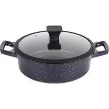 Tantitoni Döküm Yapışmaz Kaplamalı Indüksiyon Tabanlı Mor Sığ Tencere 24 cm