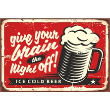 Hayat Poster Buzlu Soğuk Bira Retro Vintage Ahşap Poster