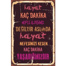 Hayat Poster Duvar Yazıları 1 Retro Vintage Ahşap Poster