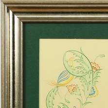 e38 EL İŞÇİLİĞİ YAPRAK MOTİFLİ TEZHİP TABLO 49*32 cm - 5104