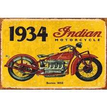 Hayat Poster 1934 Indian Motor Retro Vintage Ahşap Poster