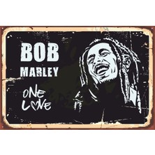 Hayat Poster Bob Marley One Love Retro Vintage Ahşap Poster
