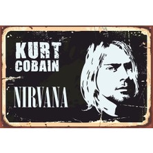 Hayat Poster Kurt Cobain Nirvana Retro Vintage Ahşap Poster