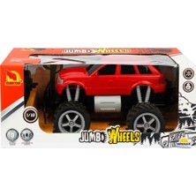 Suncon 1:18 Uzaktan Kumandalı Jumbo Wheels USB Şarjlı Araba 26 cm - Kırmızı