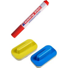 Edding Beyaz Tahta Kalemi E-260 Kırmızı Ve Tahta Silgisi