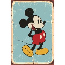 Hayat Poster Disney Micky Mause Retro Vintage Ahşap Poster