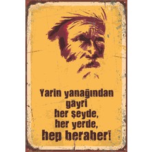 Hayat Poster Şeyh Bedrettin Retro Vintage Ahşap Poster