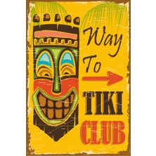 Hayat Poster Tiki Club Retro Vintage Ahşap Poster